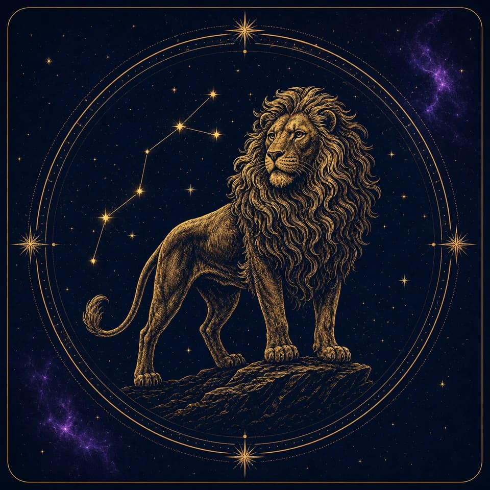 Лев — зодиакальная карта Astrelia